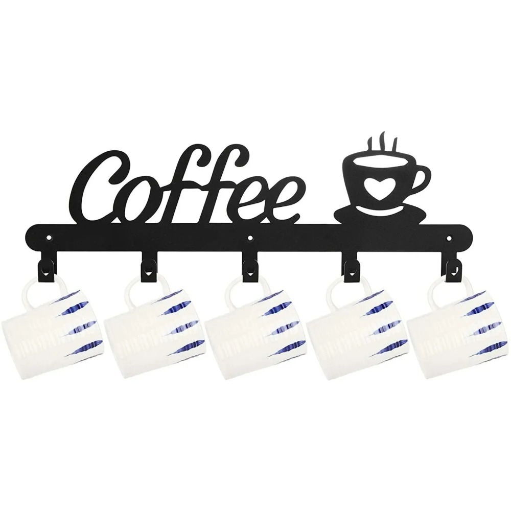 Kitchen Appliances Holder - Metal Wall Mounted Coffee Mug Rack