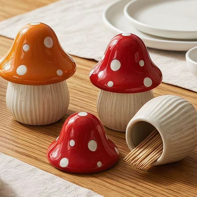 Cartoon Mushroom Ceramic Stora - Kitchen Appliances Holder 评论和价格