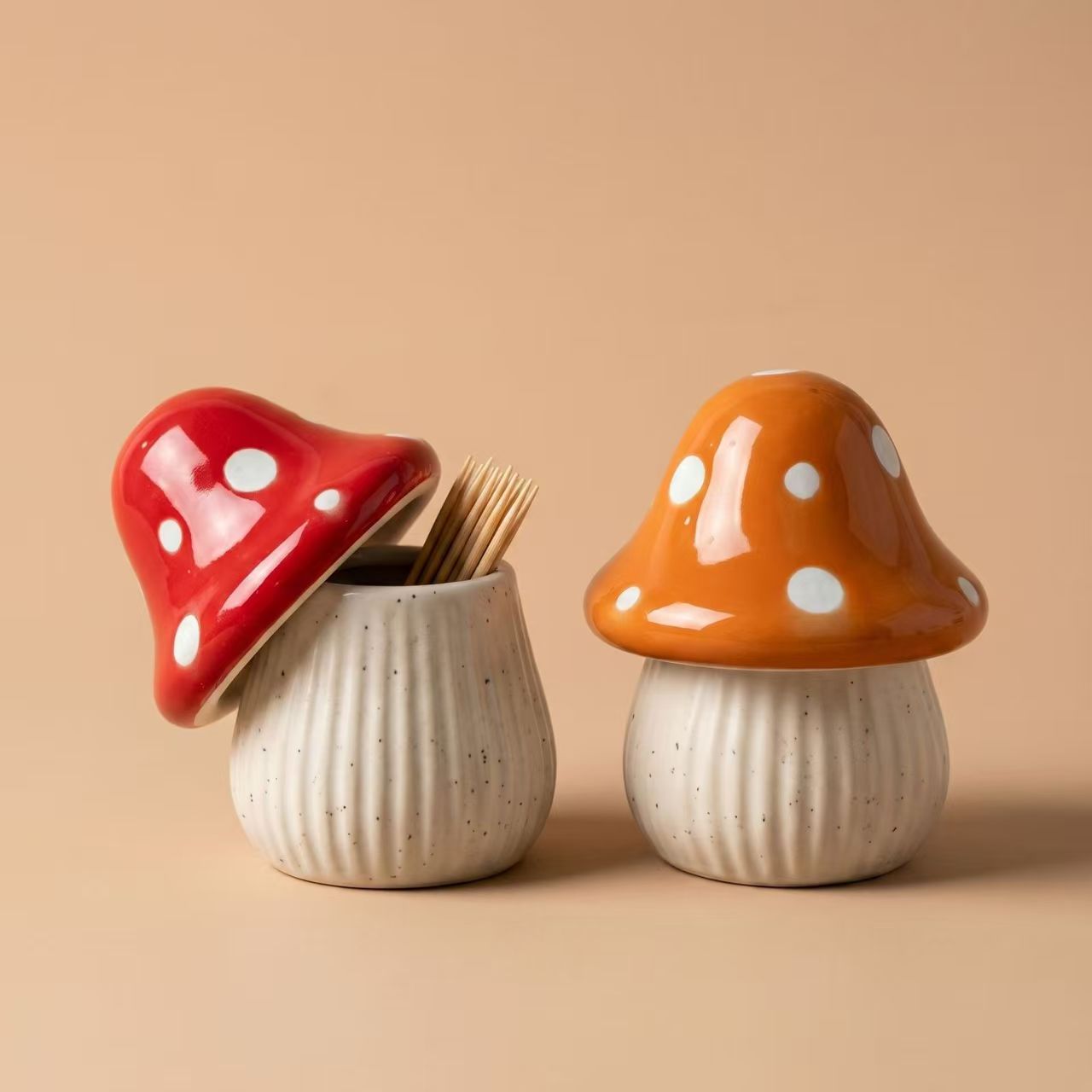Cartoon Mushroom Ceramic Stora - Kitchen Appliances Holder 评论和价格