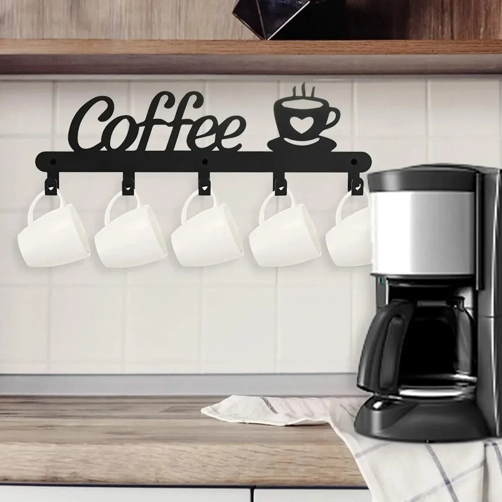 Metal Wall Mounted Coffee Mug  - Kitchen Appliances Holder 评论和价格