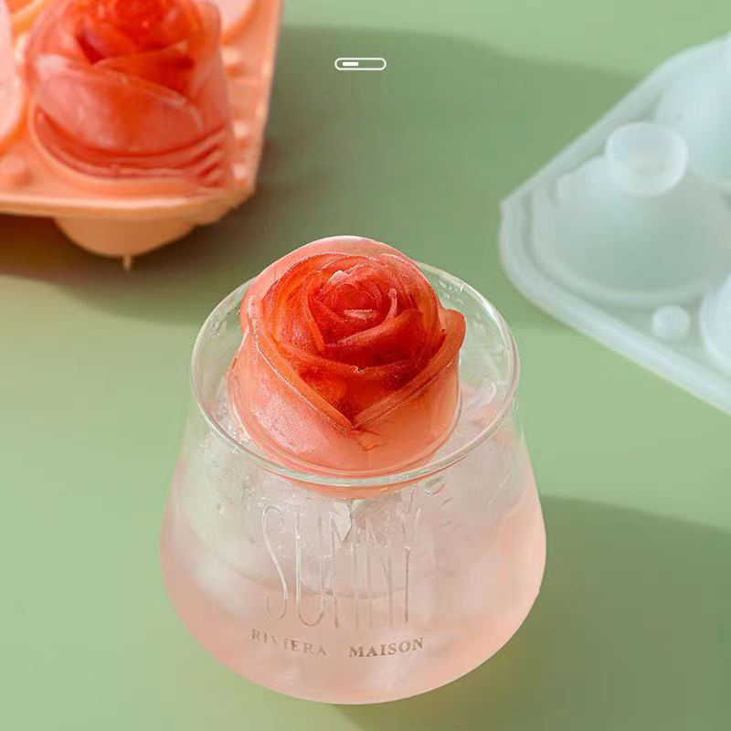 3D Rose Ice Molds 4 Holes Ice  - Kitchen Appliances Holder 评论和价格