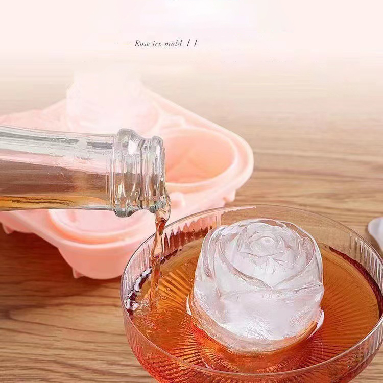 3D Rose Ice Molds 4 Holes Ice  - Kitchen Appliances Holder 评论和价格