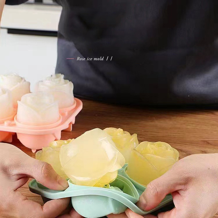 3D Rose Ice Molds 4 Holes Ice  - Kitchen Appliances Holder 评论和价格