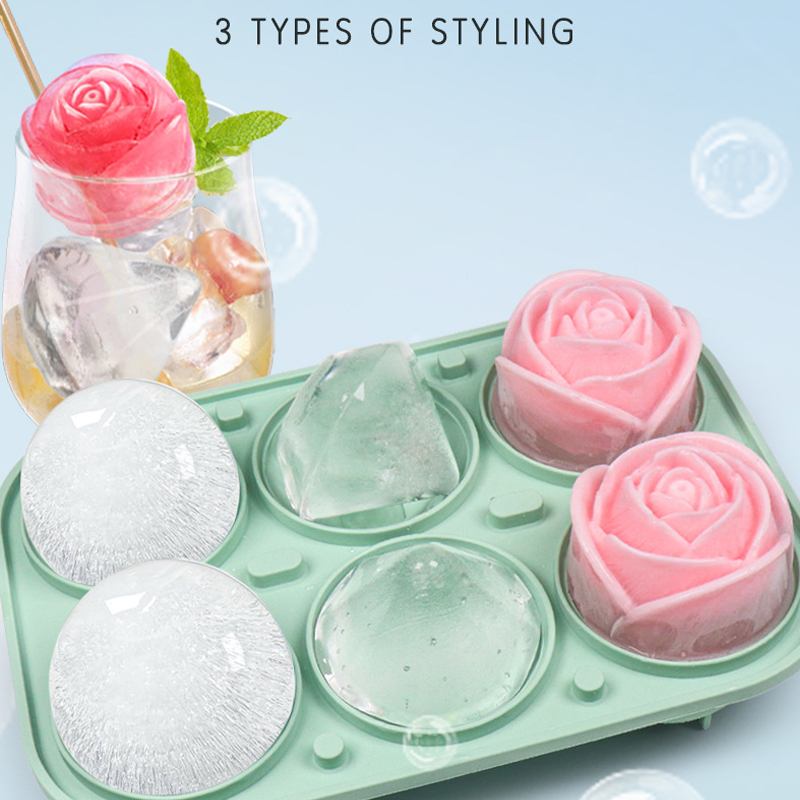 3D Rose Diamond Round Ice Cube - Kitchen Appliances Holder 评论和价格